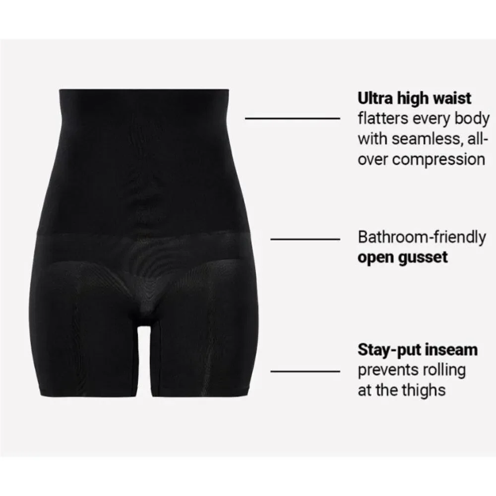 Yitty nude taupe nearly naked mid thigh booty lift short shaper M/L 8/10